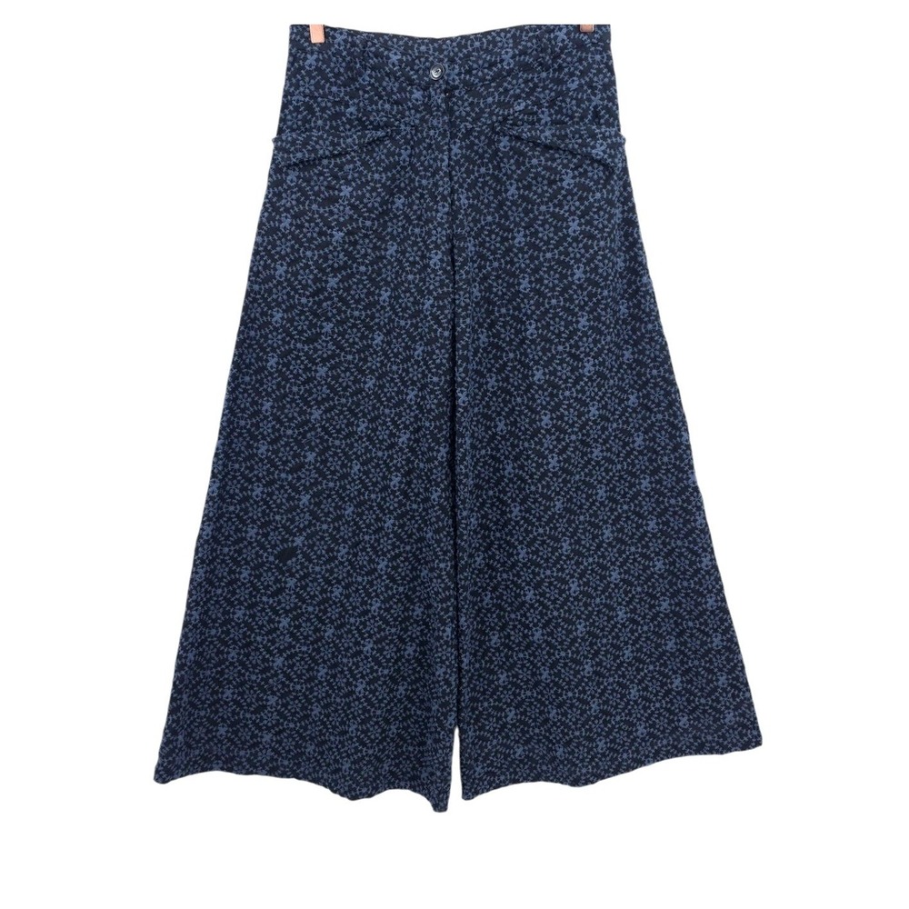 ART Ateliers Rare Toggery Womens L Embroidered Linen Ultra Wide Leg Pants